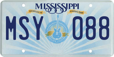 MS license plate MSY088