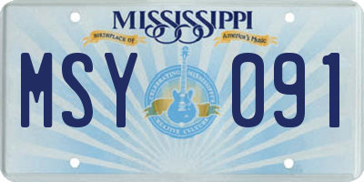 MS license plate MSY091