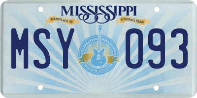 MS license plate MSY093