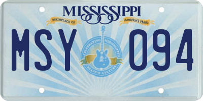 MS license plate MSY094