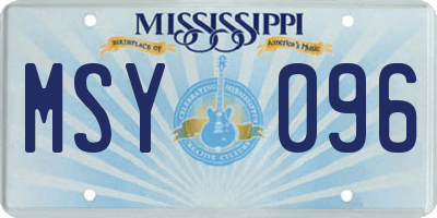 MS license plate MSY096