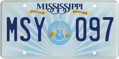 MS license plate MSY097
