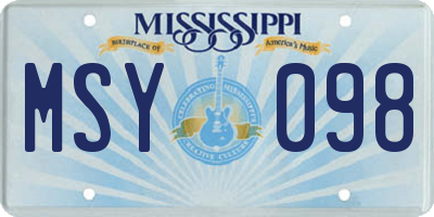 MS license plate MSY098