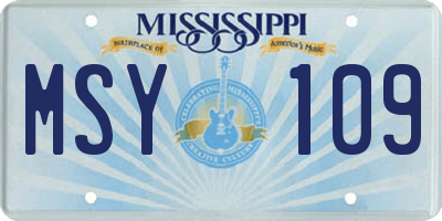 MS license plate MSY109