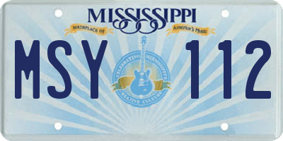 MS license plate MSY112