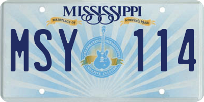 MS license plate MSY114
