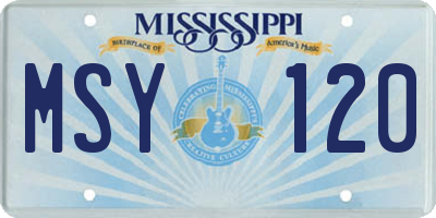 MS license plate MSY120