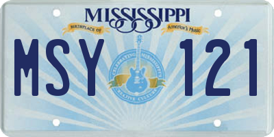 MS license plate MSY121