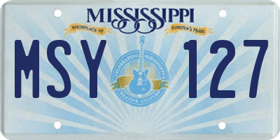 MS license plate MSY127