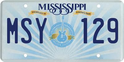 MS license plate MSY129