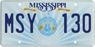 MS license plate MSY130