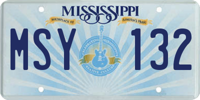 MS license plate MSY132