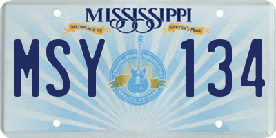 MS license plate MSY134