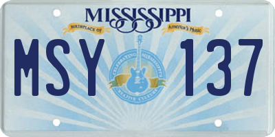 MS license plate MSY137