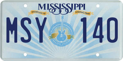 MS license plate MSY140
