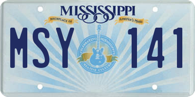 MS license plate MSY141