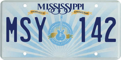 MS license plate MSY142