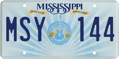 MS license plate MSY144