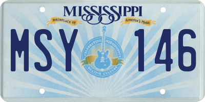 MS license plate MSY146