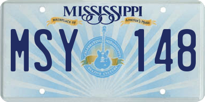 MS license plate MSY148