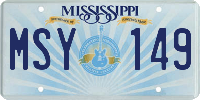 MS license plate MSY149
