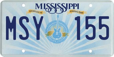MS license plate MSY155