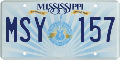 MS license plate MSY157