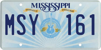 MS license plate MSY161