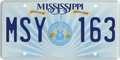 MS license plate MSY163