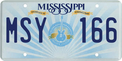 MS license plate MSY166