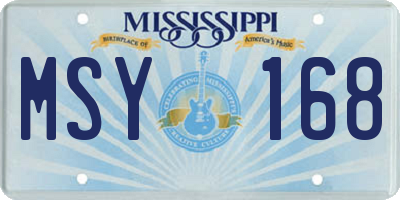 MS license plate MSY168