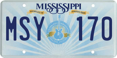 MS license plate MSY170