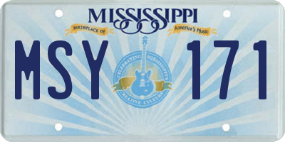 MS license plate MSY171