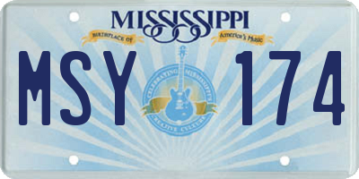 MS license plate MSY174