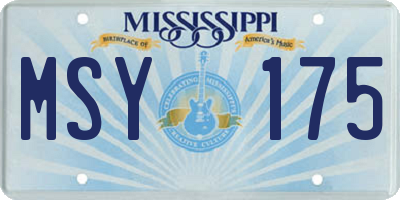 MS license plate MSY175