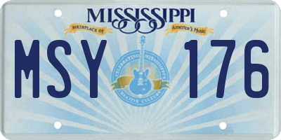 MS license plate MSY176