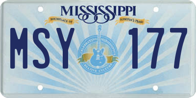 MS license plate MSY177