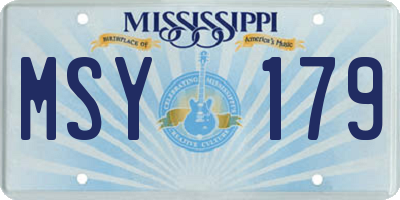 MS license plate MSY179