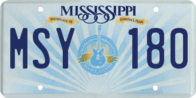 MS license plate MSY180