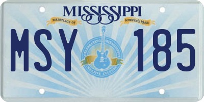 MS license plate MSY185