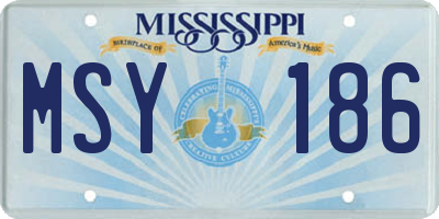 MS license plate MSY186