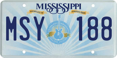 MS license plate MSY188