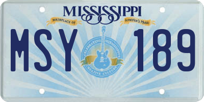 MS license plate MSY189