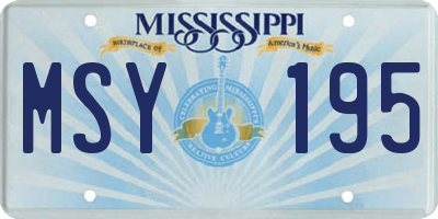 MS license plate MSY195