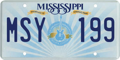 MS license plate MSY199