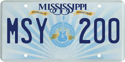 MS license plate MSY200