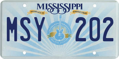 MS license plate MSY202
