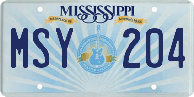 MS license plate MSY204