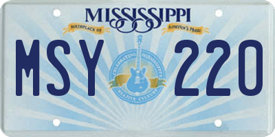 MS license plate MSY220