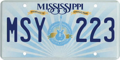 MS license plate MSY223